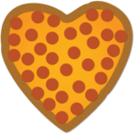 Heart-shaped pizza available at Pizza Pub. Limited time for Valentine's Day.