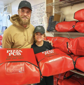 Our team providing pizzas.